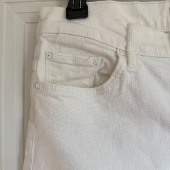 MOTHER The Insider Crop Step Fray Jeans – White, Size 31 - Picture 9 of 11